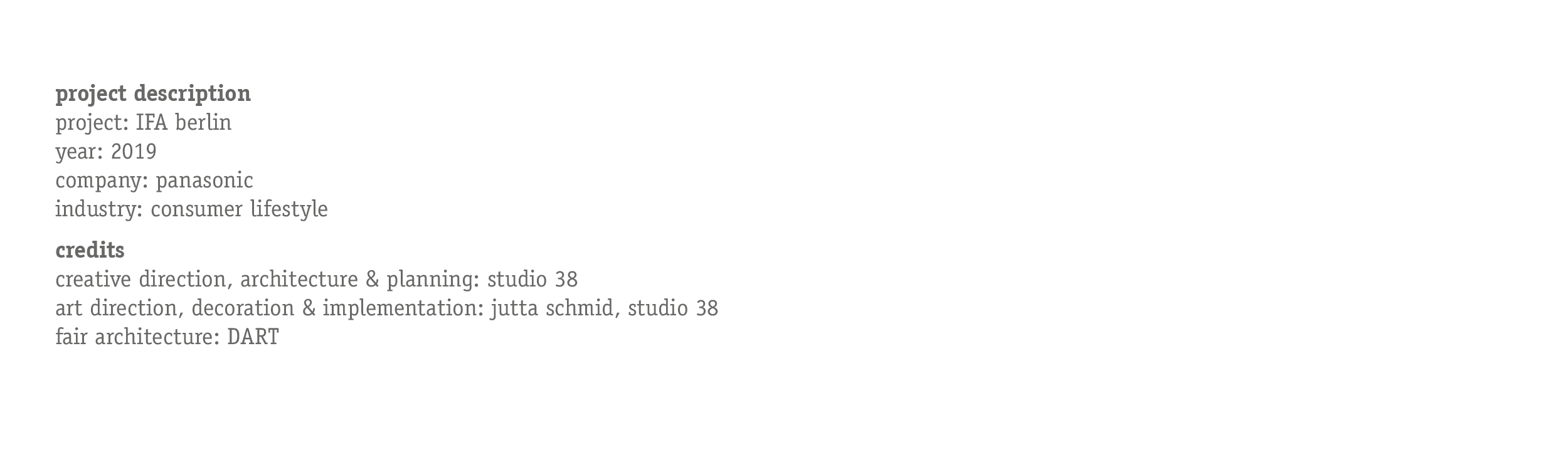 info about projects for panasonic /technics from bueroschmid; jutta schmid