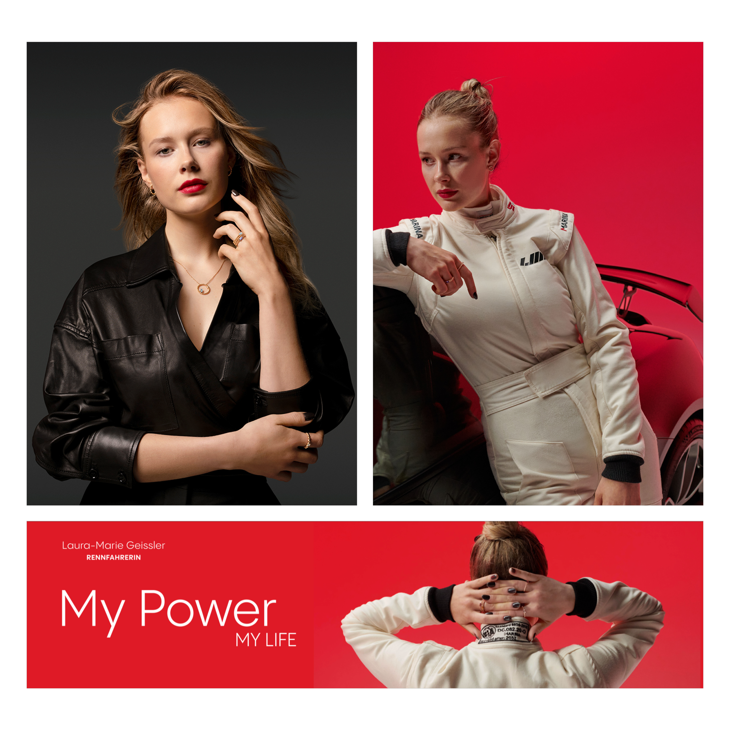 people shots, wempe campaign, 'my story, my life', jewelry, 2022, race car driver, art direction by bueroschmid/jutta schmid