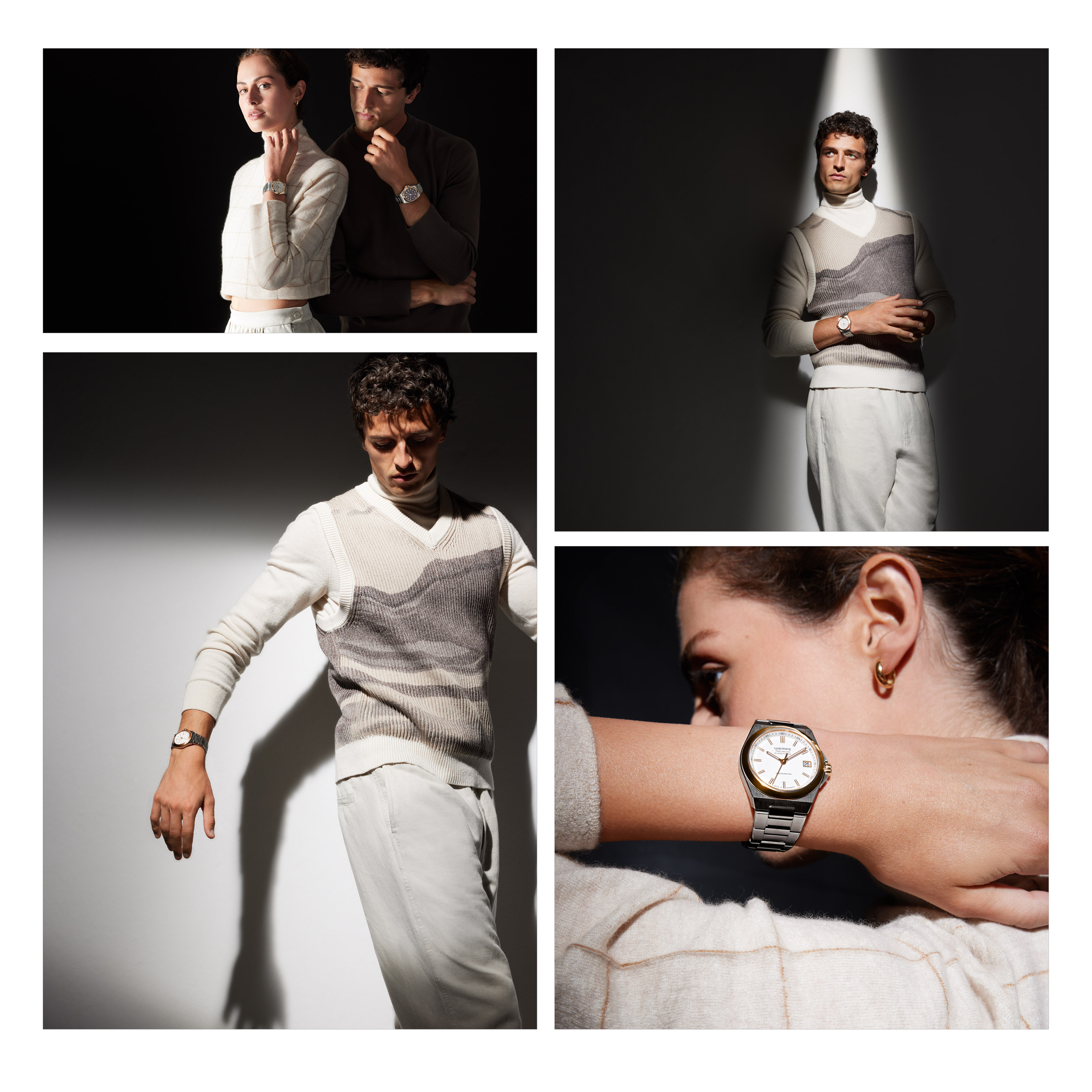 wempe campaign 'the art of giving', oct, 2023, people shots, watches, day & night