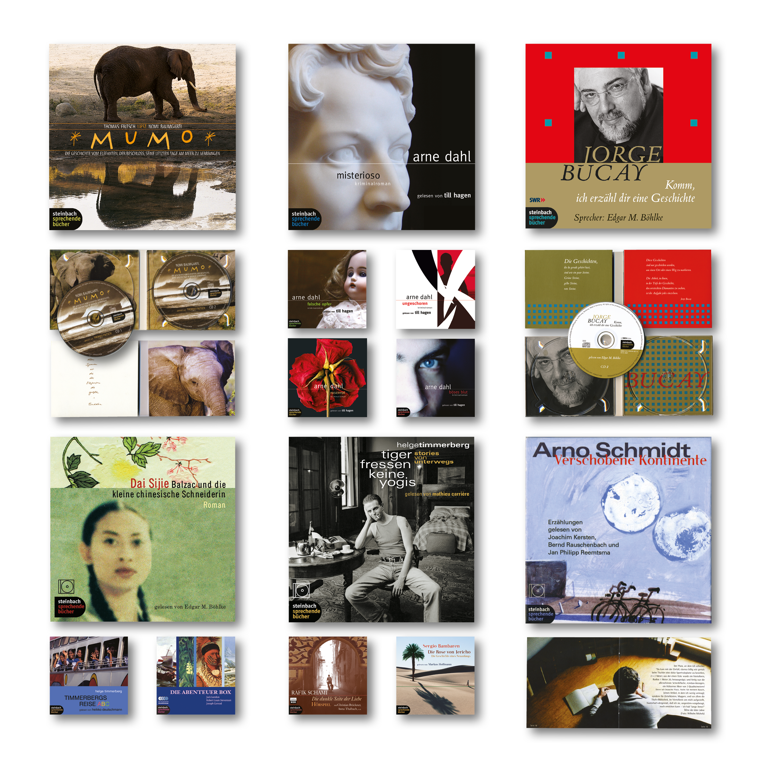 cover design for audio books of steinbach sprechende bücher by bueroschmid/jutta schmid
